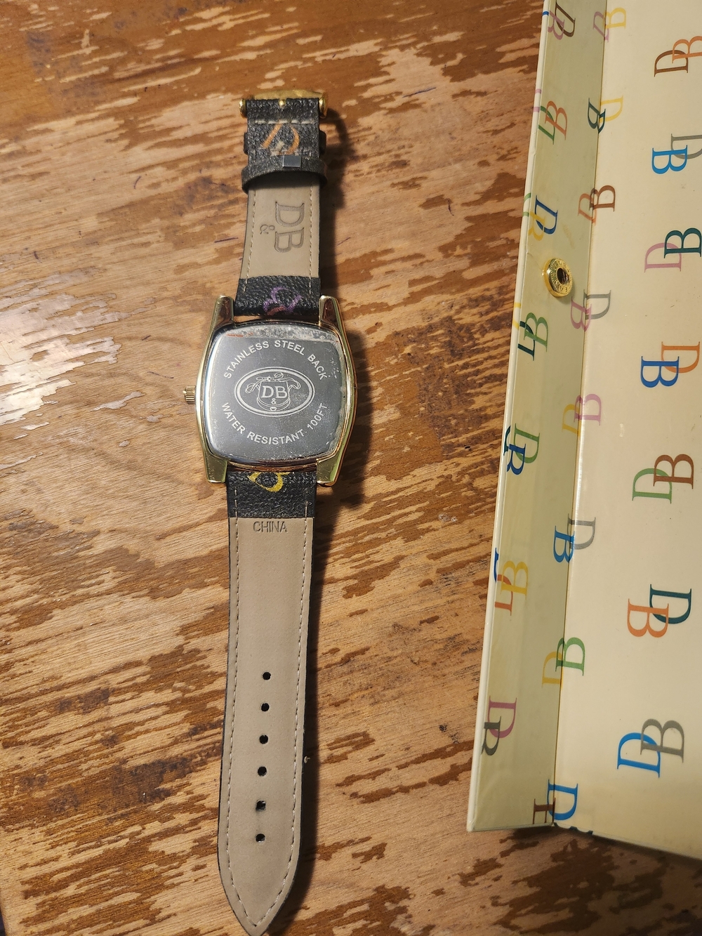 NIB Dooney & Bourke Multicolor DB Monogram Rhinestone Watch & Box MVICR-BL - Picture 5 of 12